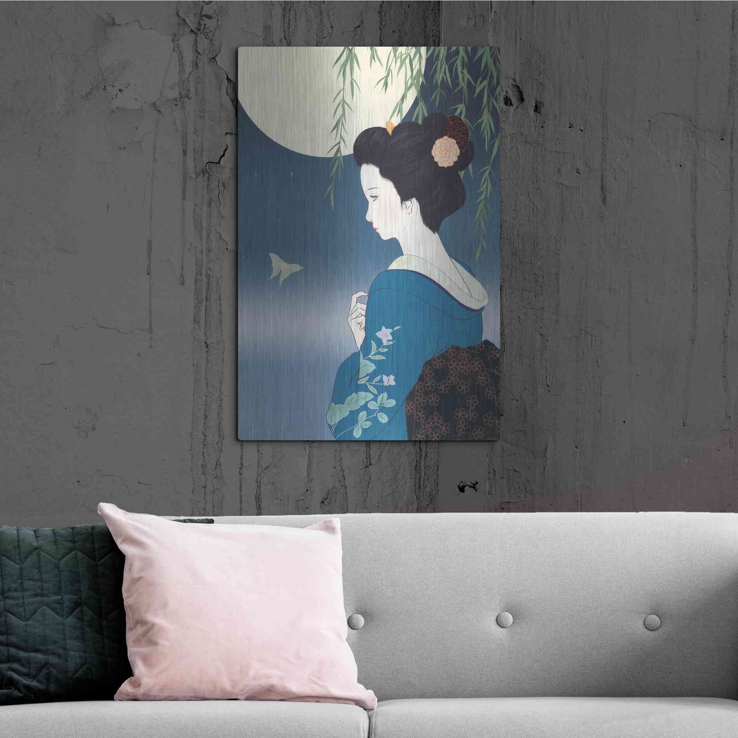 Luxe Metal Art 'Fumitsuki' by Sai Tamiya, Metal Wall Art,24x36