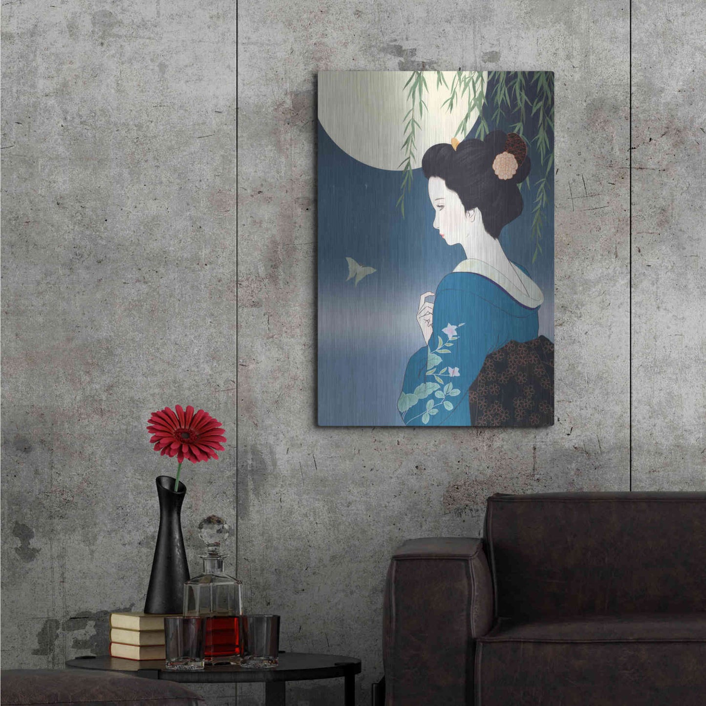 Luxe Metal Art 'Fumitsuki' by Sai Tamiya, Metal Wall Art,24x36