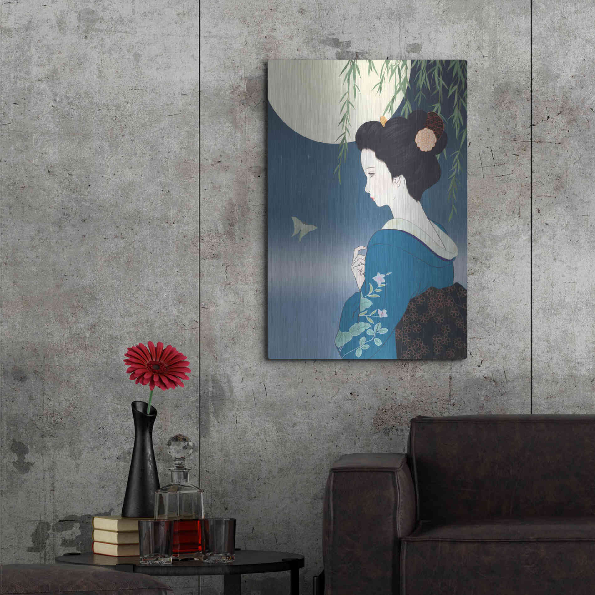 Luxe Metal Art 'Fumitsuki' by Sai Tamiya, Metal Wall Art,24x36