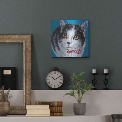 Luxe Metal Art 'Classy Cat I' by Carolee Vitaletti, Metal Wall Art,12x12