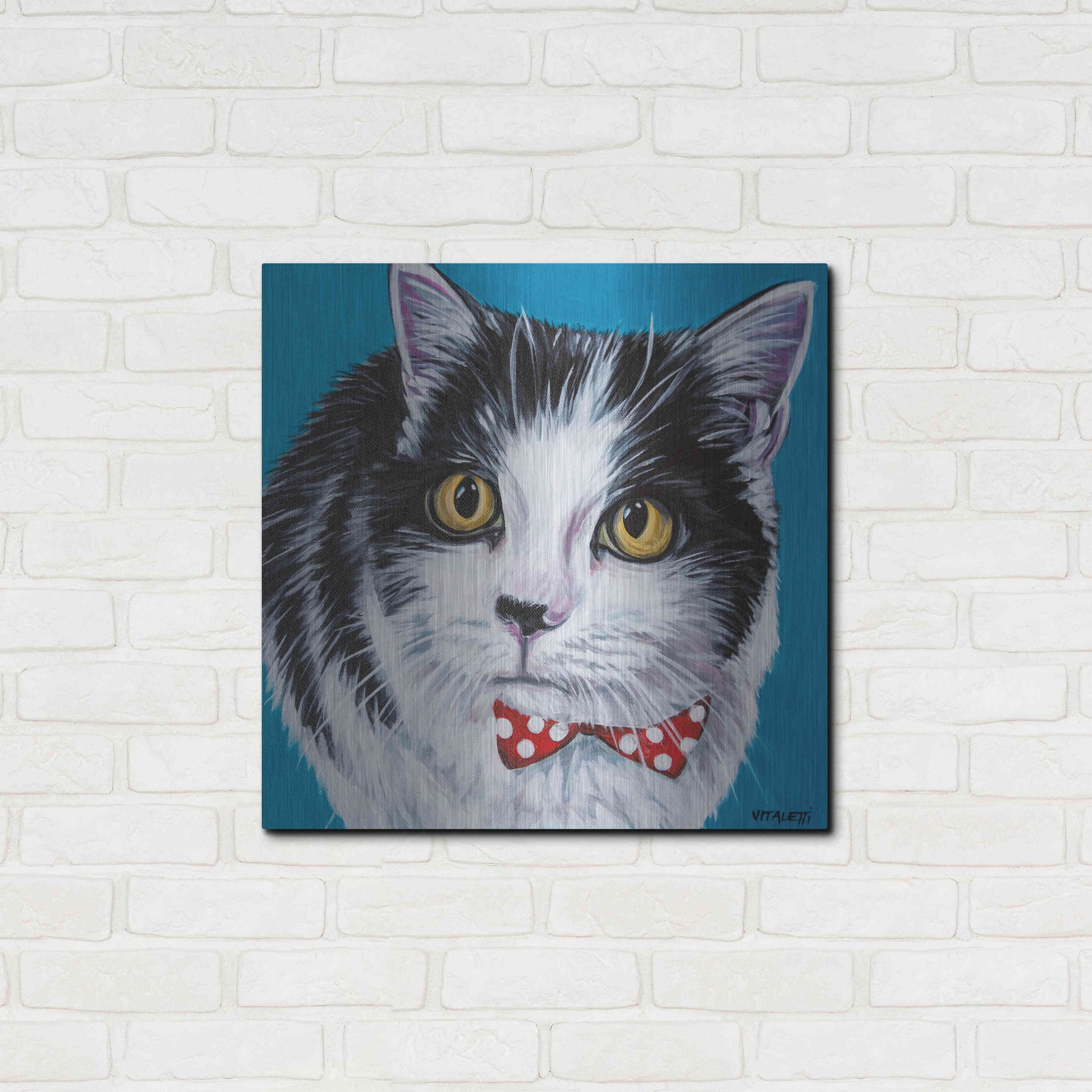 Luxe Metal Art 'Classy Cat I' by Carolee Vitaletti, Metal Wall Art,24x24