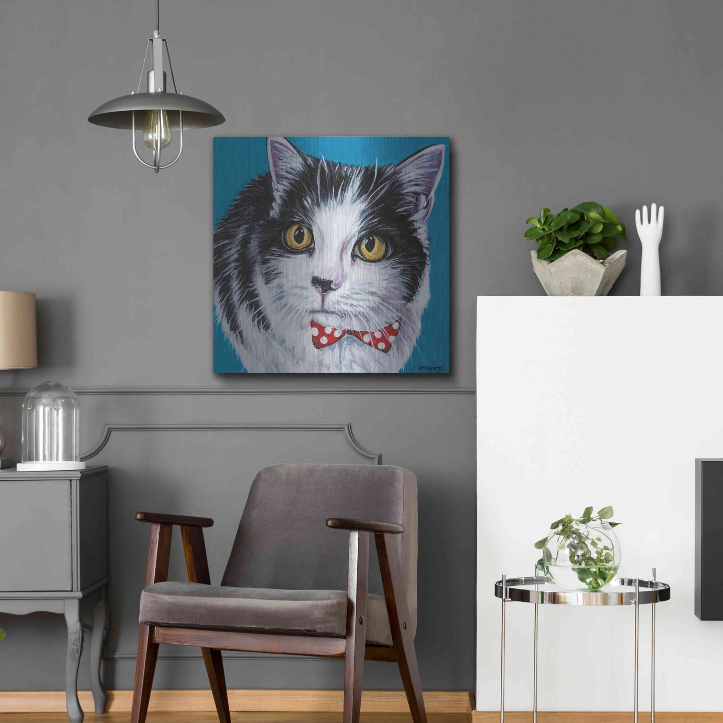 Luxe Metal Art 'Classy Cat I' by Carolee Vitaletti, Metal Wall Art,24x24