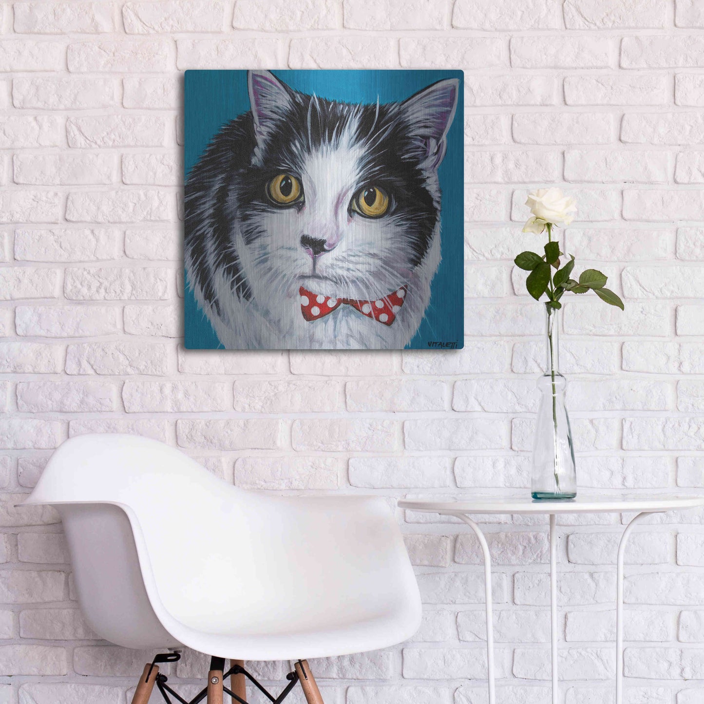 Luxe Metal Art 'Classy Cat I' by Carolee Vitaletti, Metal Wall Art,24x24