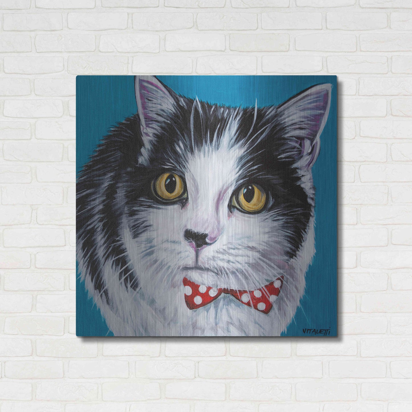 Luxe Metal Art 'Classy Cat I' by Carolee Vitaletti, Metal Wall Art,36x36