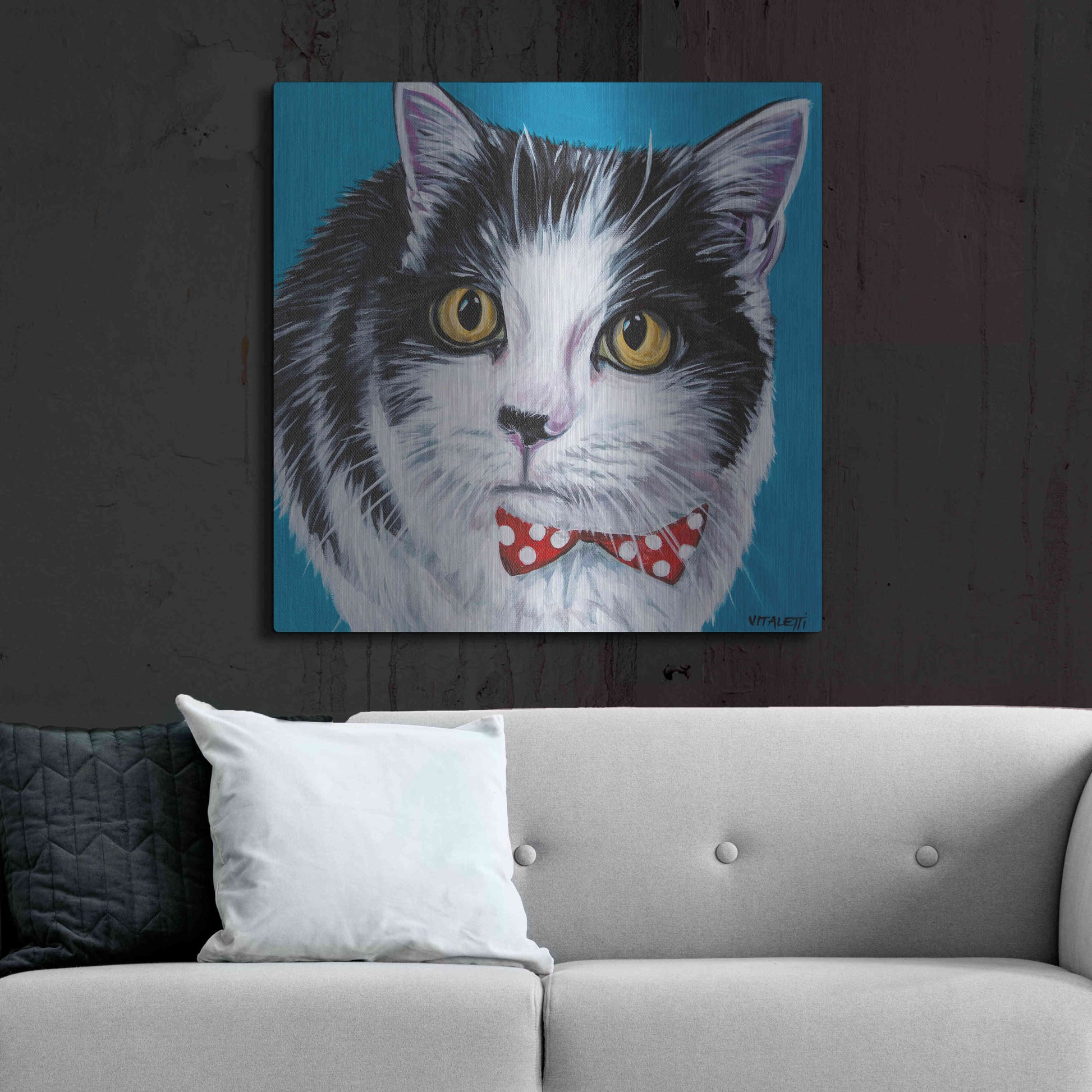 Luxe Metal Art 'Classy Cat I' by Carolee Vitaletti, Metal Wall Art,36x36