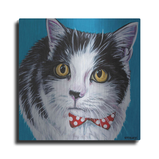 Luxe Metal Art 'Classy Cat I' by Carolee Vitaletti, Metal Wall Art