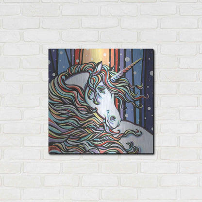 Luxe Metal Art 'Magical Unicorn I' by Carolee Vitaletti, Metal Wall Art,24x24