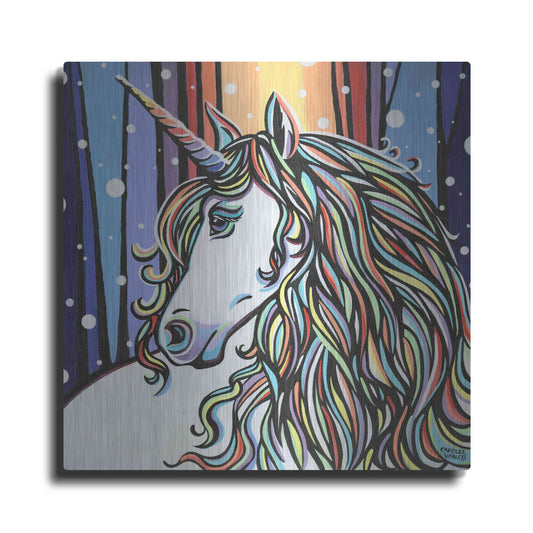 Luxe Metal Art 'Magical Unicorn II' by Carolee Vitaletti, Metal Wall Art