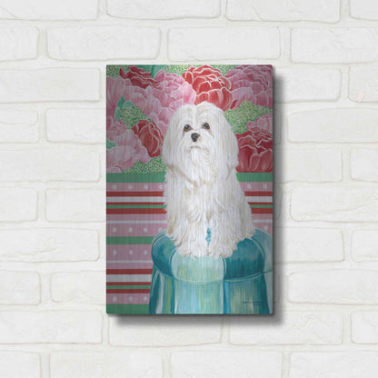Luxe Metal Art 'Della Rose Maltese' by Carolee Vitaletti, Metal Wall Art,12x16