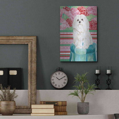 Luxe Metal Art 'Della Rose Maltese' by Carolee Vitaletti, Metal Wall Art,12x16