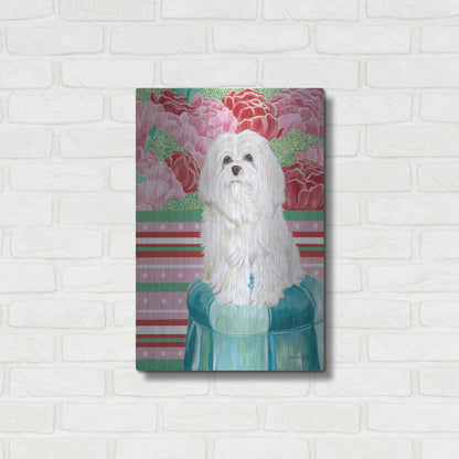 Luxe Metal Art 'Della Rose Maltese' by Carolee Vitaletti, Metal Wall Art,16x24