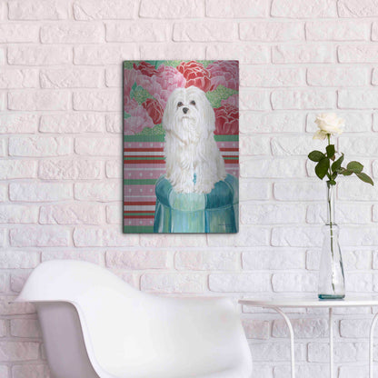 Luxe Metal Art 'Della Rose Maltese' by Carolee Vitaletti, Metal Wall Art,16x24