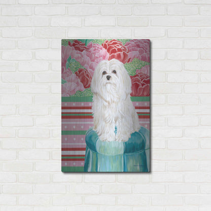 Luxe Metal Art 'Della Rose Maltese' by Carolee Vitaletti, Metal Wall Art,24x36