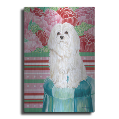 Luxe Metal Art 'Della Rose Maltese' by Carolee Vitaletti, Metal Wall Art