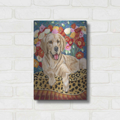 Luxe Metal Art 'Golden Boy Retriever' by Carolee Vitaletti, Metal Wall Art,12x16