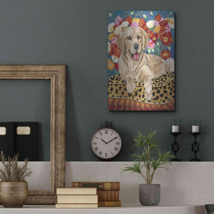 Luxe Metal Art 'Golden Boy Retriever' by Carolee Vitaletti, Metal Wall Art,12x16