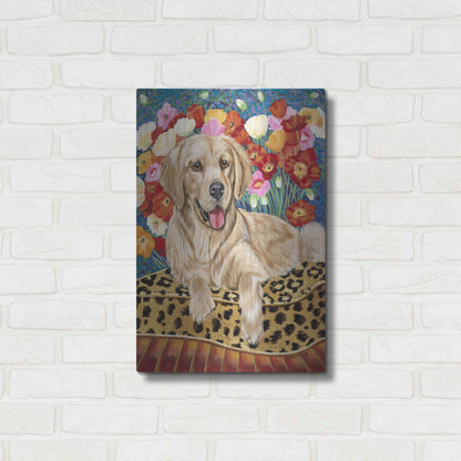 Luxe Metal Art 'Golden Boy Retriever' by Carolee Vitaletti, Metal Wall Art,16x24