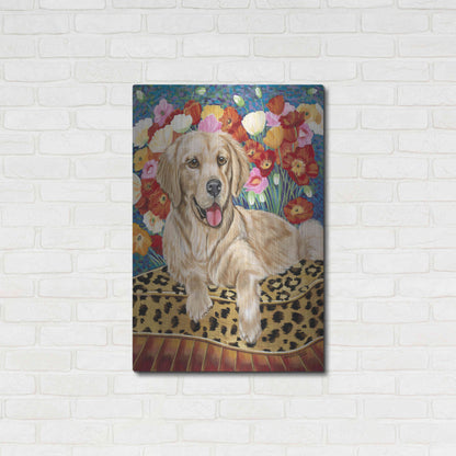 Luxe Metal Art 'Golden Boy Retriever' by Carolee Vitaletti, Metal Wall Art,24x36