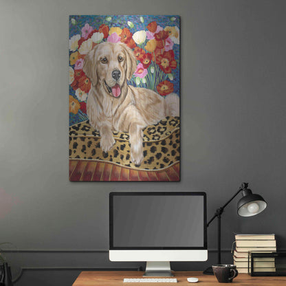 Luxe Metal Art 'Golden Boy Retriever' by Carolee Vitaletti, Metal Wall Art,24x36
