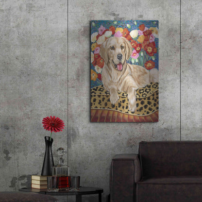 Luxe Metal Art 'Golden Boy Retriever' by Carolee Vitaletti, Metal Wall Art,24x36