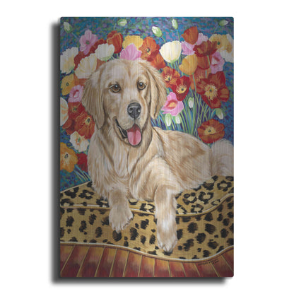 Luxe Metal Art 'Golden Boy Retriever' by Carolee Vitaletti, Metal Wall Art