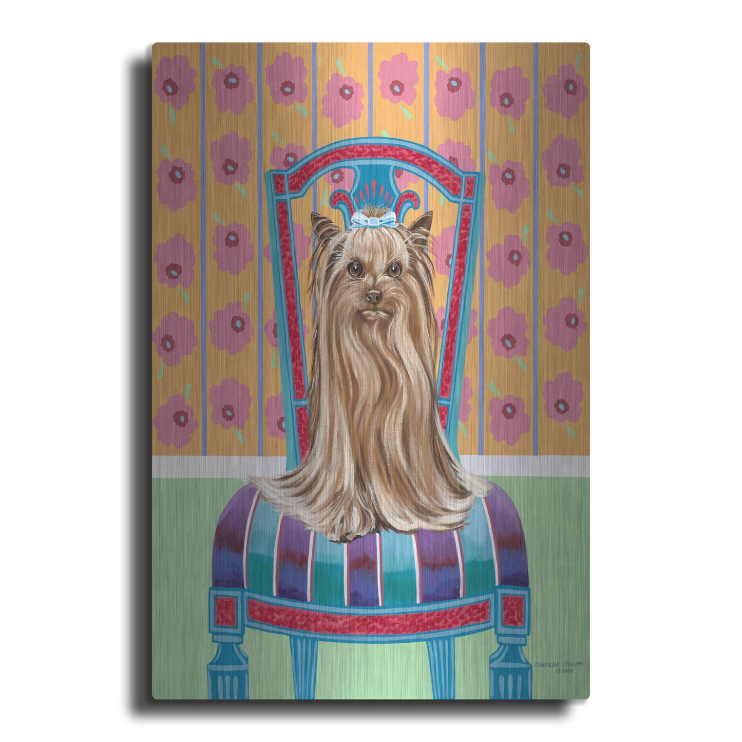 Luxe Metal Art 'Crown Princess Yorkie' by Carolee Vitaletti, Metal Wall Art