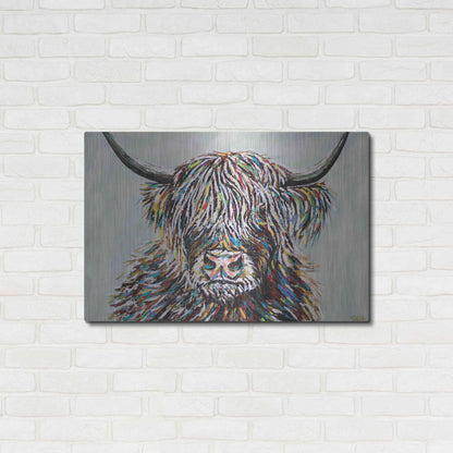 Luxe Metal Art 'Woolly Highland II' by Carolee Vitaletti, Metal Wall Art,36x24