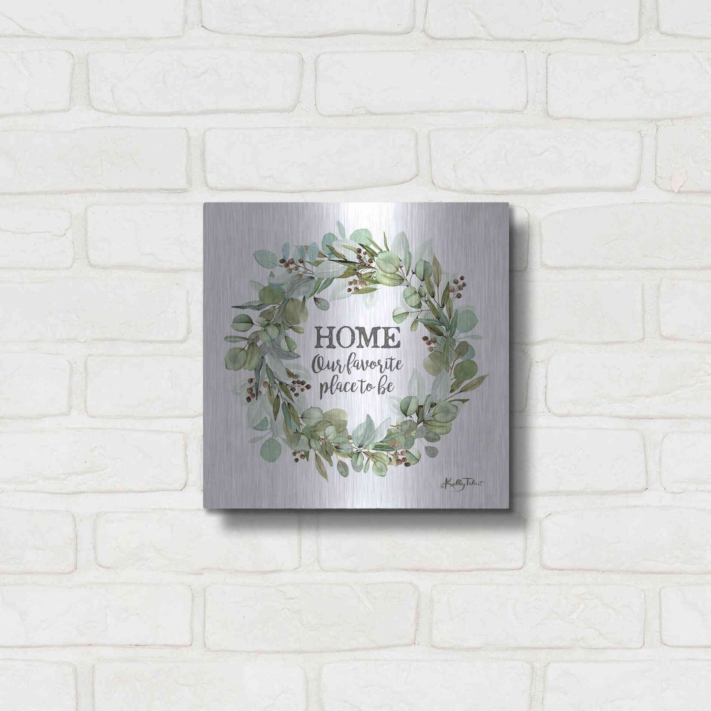 Luxe Metal Art 'Home-Our Favorite Place' by Kelley Talent, Metal Wall Art,12x12
