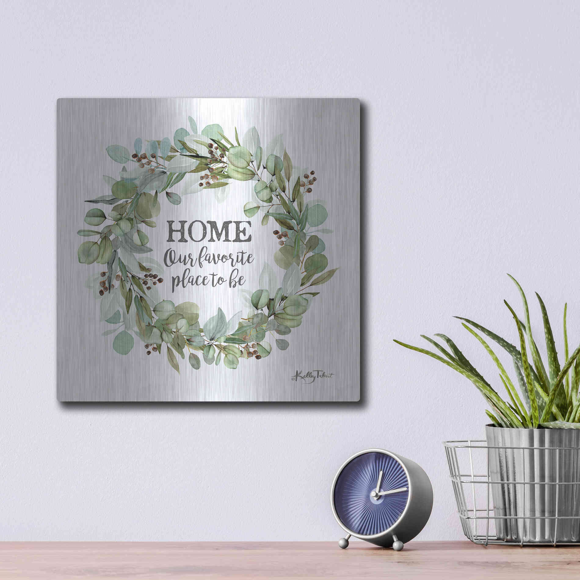 Luxe Metal Art 'Home-Our Favorite Place' by Kelley Talent, Metal Wall Art,12x12