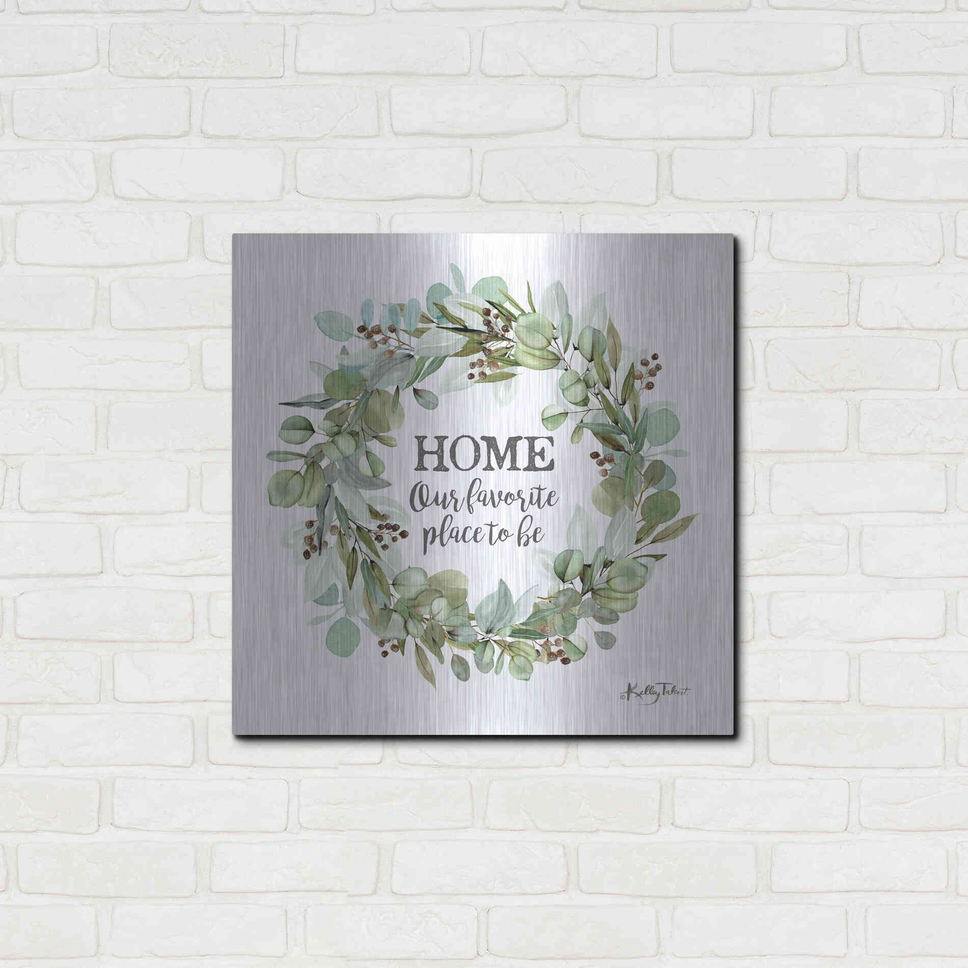 Luxe Metal Art 'Home-Our Favorite Place' by Kelley Talent, Metal Wall Art,24x24
