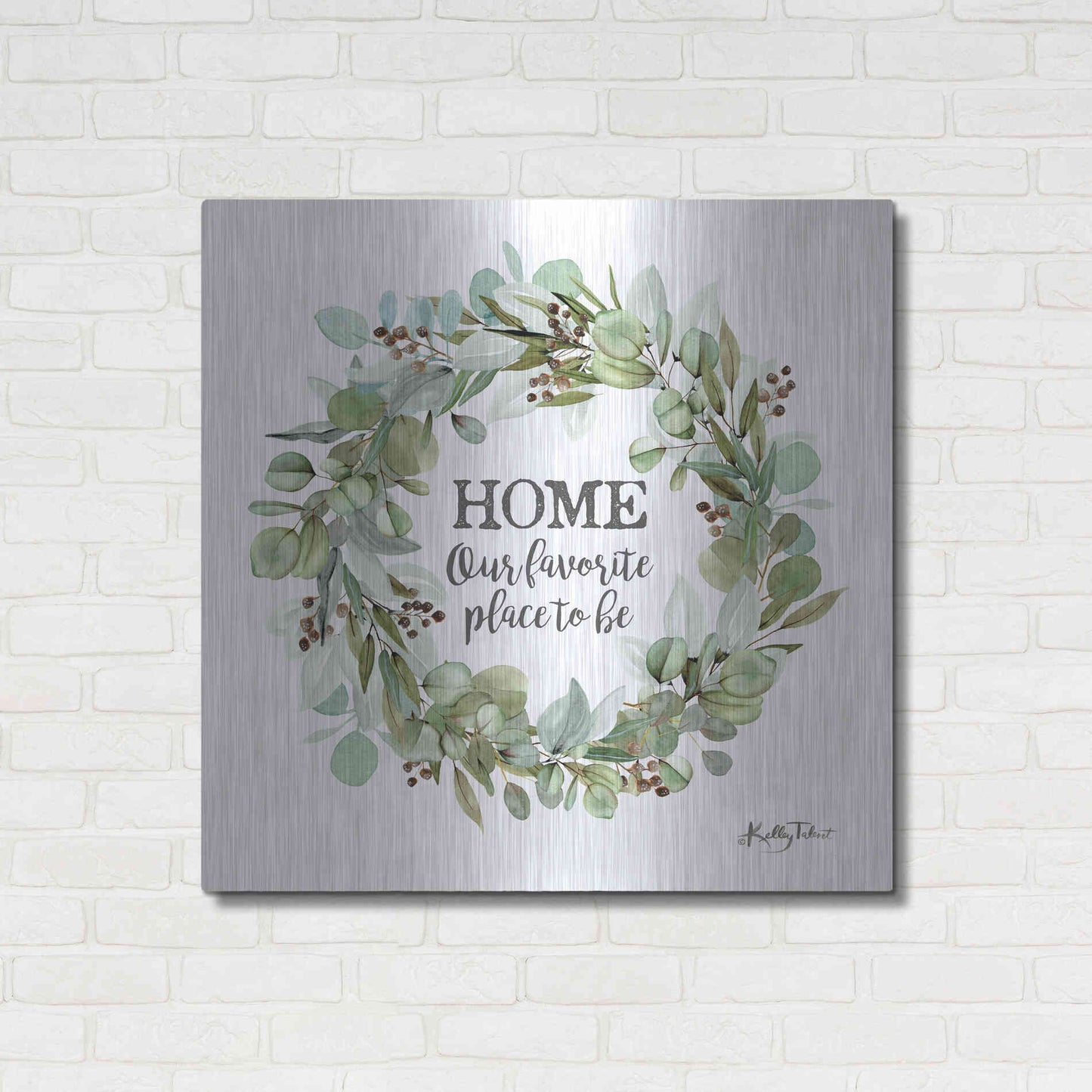 Luxe Metal Art 'Home-Our Favorite Place' by Kelley Talent, Metal Wall Art,36x36