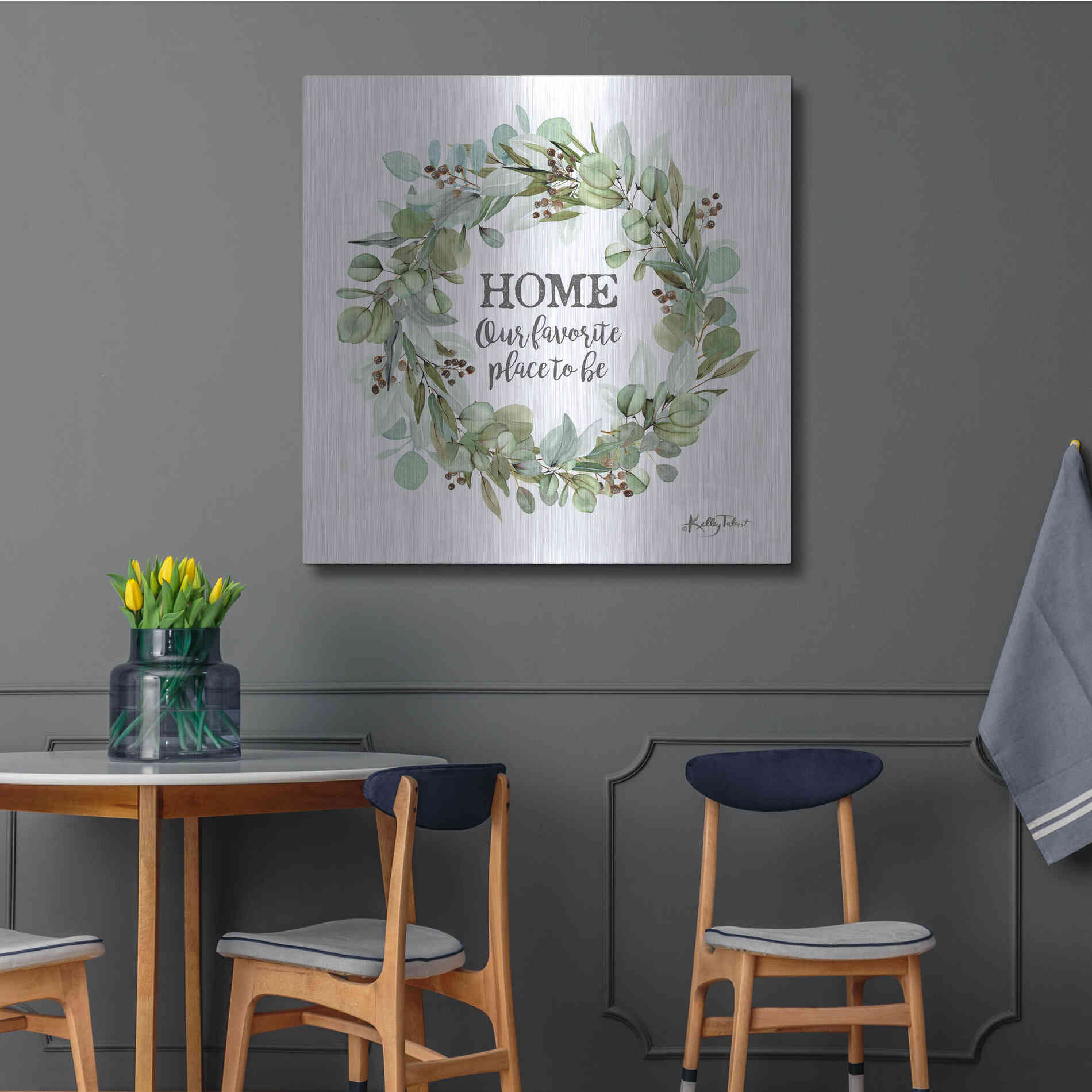 Luxe Metal Art 'Home-Our Favorite Place' by Kelley Talent, Metal Wall Art,36x36