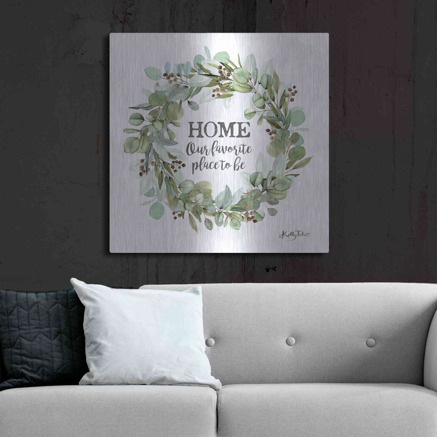 Luxe Metal Art 'Home-Our Favorite Place' by Kelley Talent, Metal Wall Art,36x36