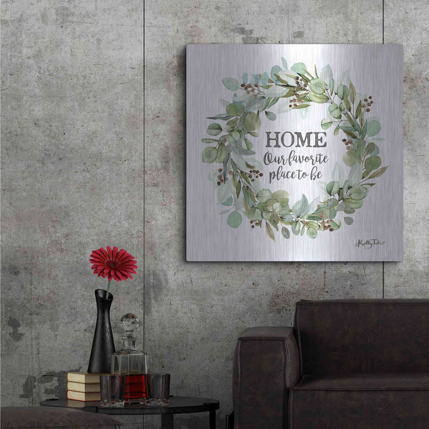 Luxe Metal Art 'Home-Our Favorite Place' by Kelley Talent, Metal Wall Art,36x36