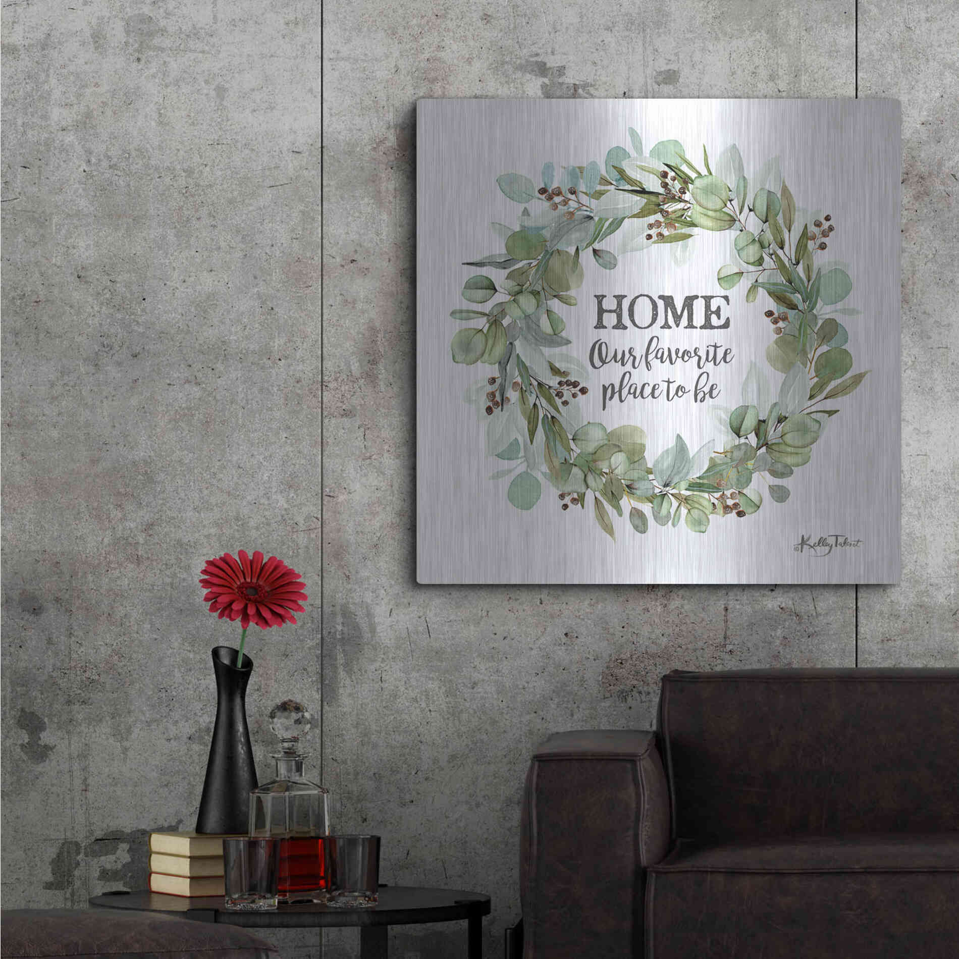 Luxe Metal Art 'Home-Our Favorite Place' by Kelley Talent, Metal Wall Art,36x36