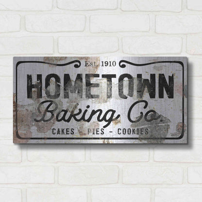 Luxe Metal Art 'Hometown Baking Co' by Kelley Talent, Metal Wall Art,24x12