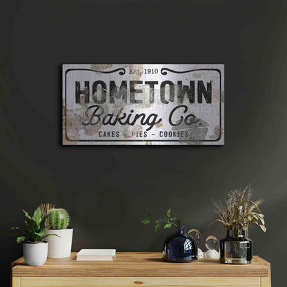 Luxe Metal Art 'Hometown Baking Co' by Kelley Talent, Metal Wall Art,24x12