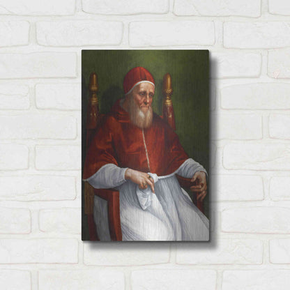 Luxe Metal Art 'Portrait of Pope Julius II' by Raphael, Metal Wall Art,12x16