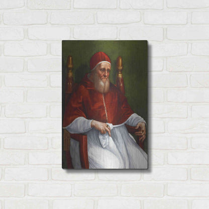Luxe Metal Art 'Portrait of Pope Julius II' by Raphael, Metal Wall Art,16x24