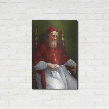 Luxe Metal Art 'Portrait of Pope Julius II' by Raphael, Metal Wall Art,24x36
