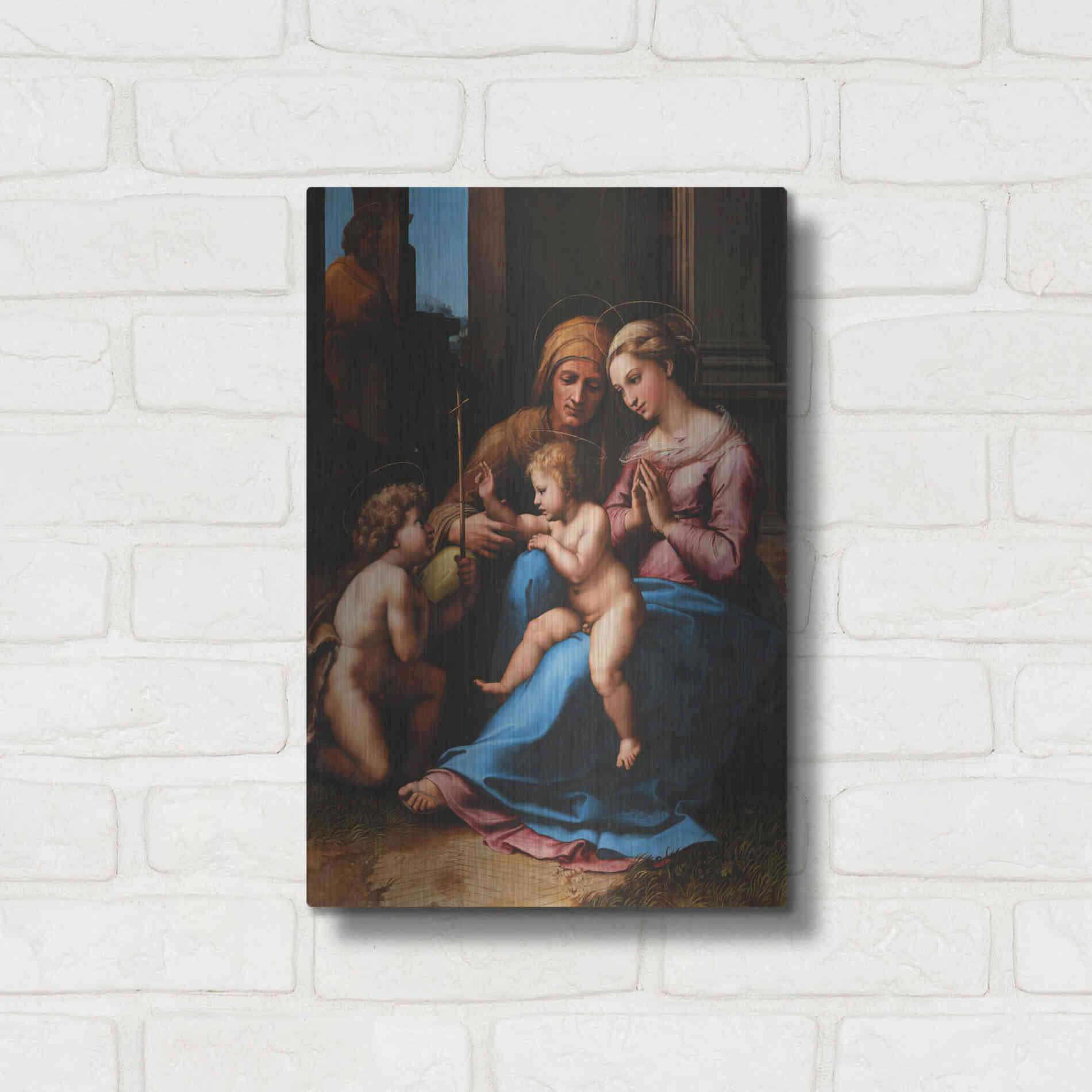 Luxe Metal Art 'Madonna of Divine Love' by Raphael, Metal Wall Art,12x16