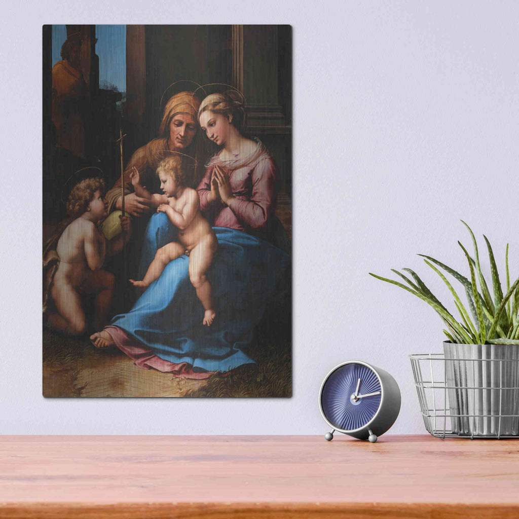 Luxe Metal Art 'Madonna of Divine Love' by Raphael, Metal Wall Art,12x16