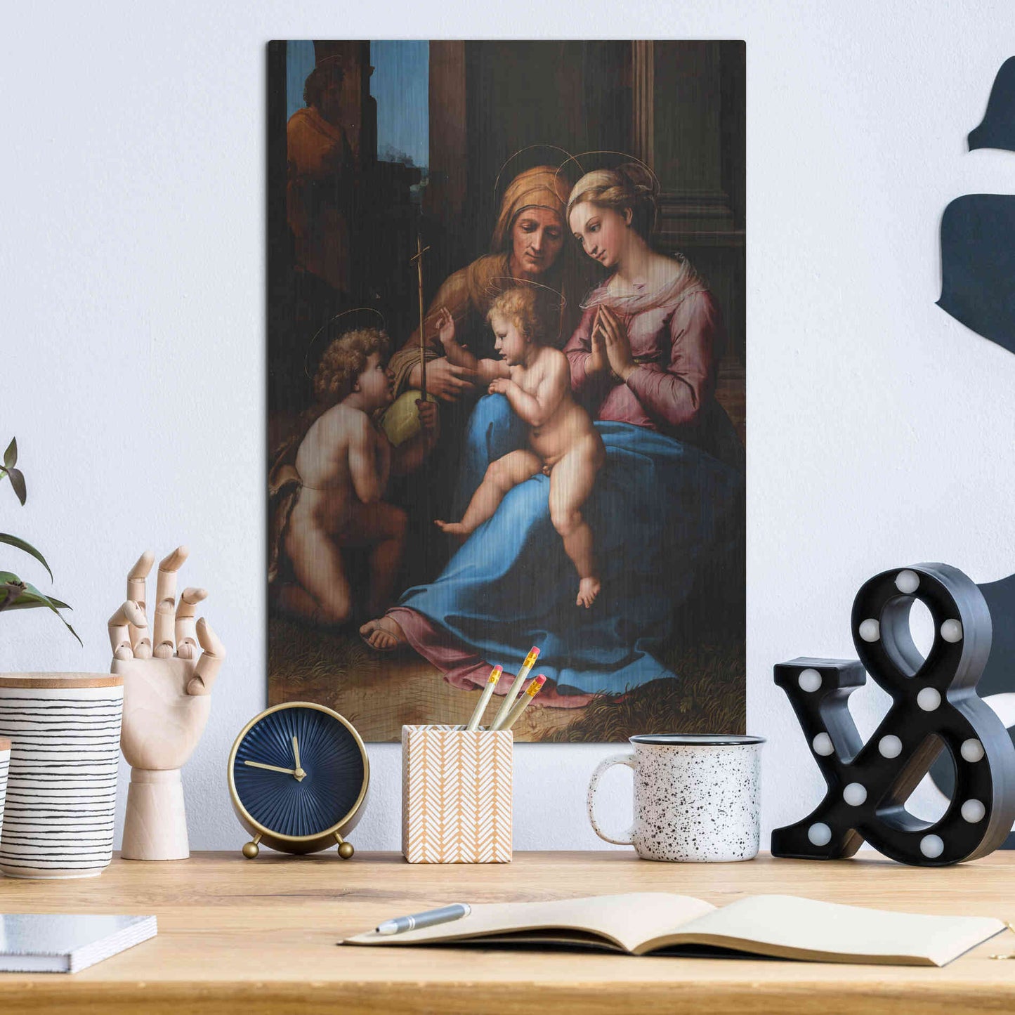 Luxe Metal Art 'Madonna of Divine Love' by Raphael, Metal Wall Art,12x16