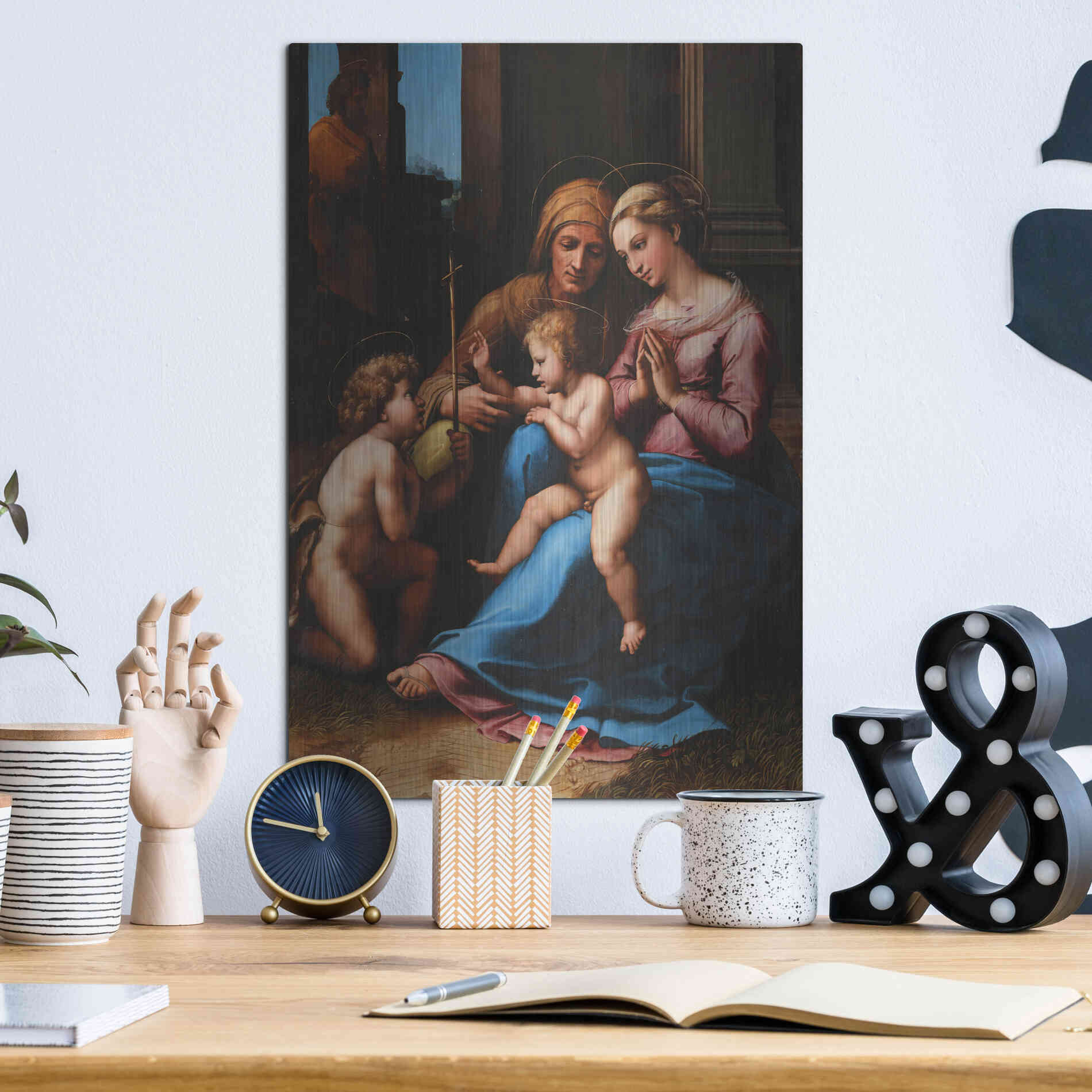 Luxe Metal Art 'Madonna of Divine Love' by Raphael, Metal Wall Art,12x16