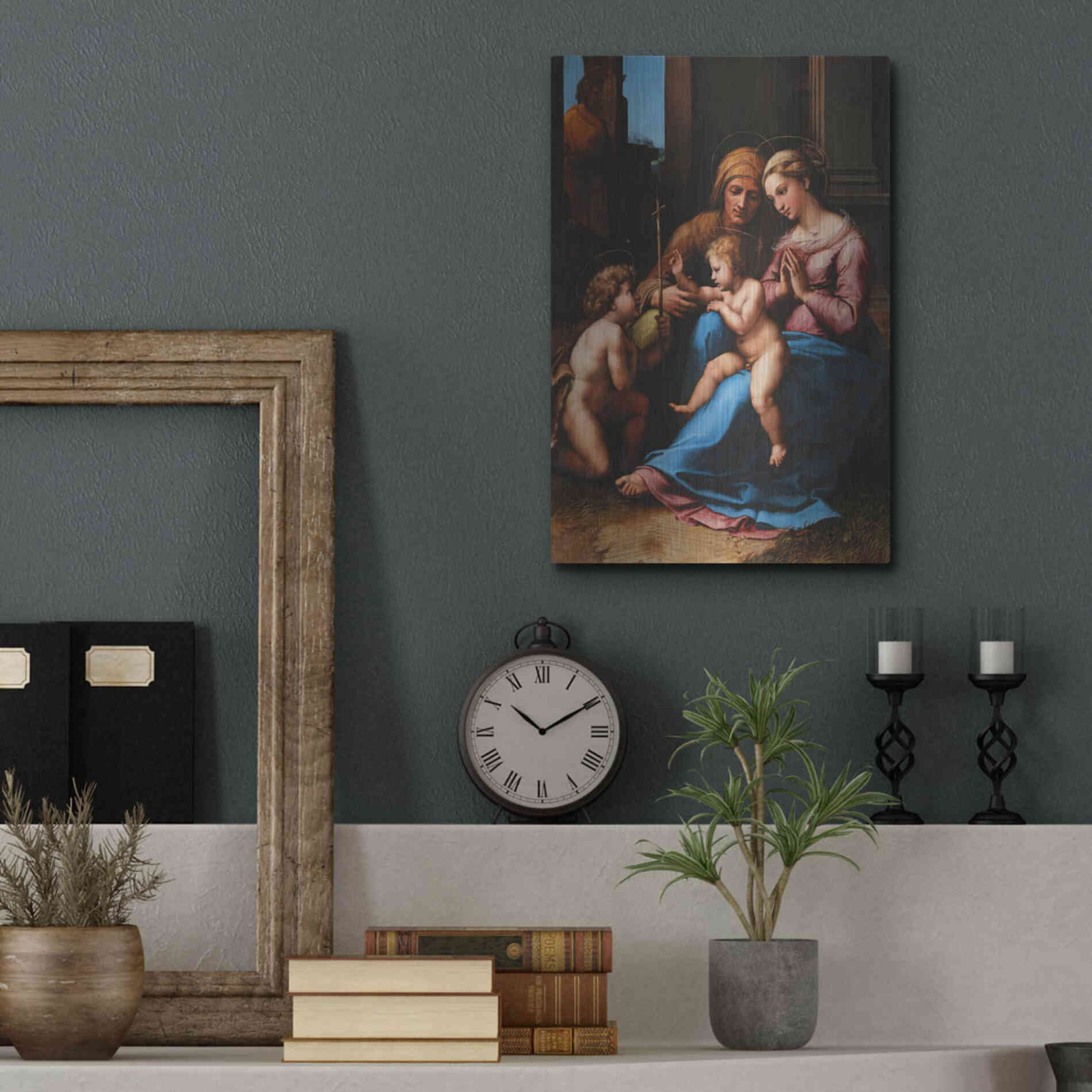 Luxe Metal Art 'Madonna of Divine Love' by Raphael, Metal Wall Art,12x16