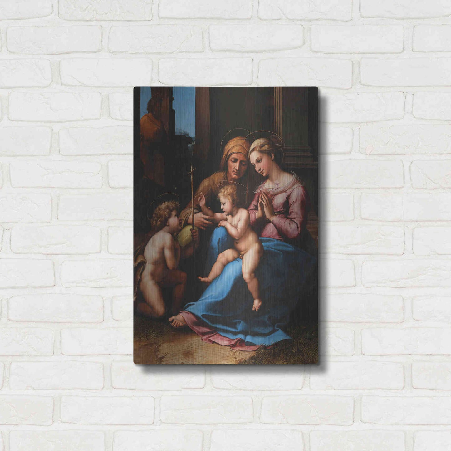 Luxe Metal Art 'Madonna of Divine Love' by Raphael, Metal Wall Art,16x24