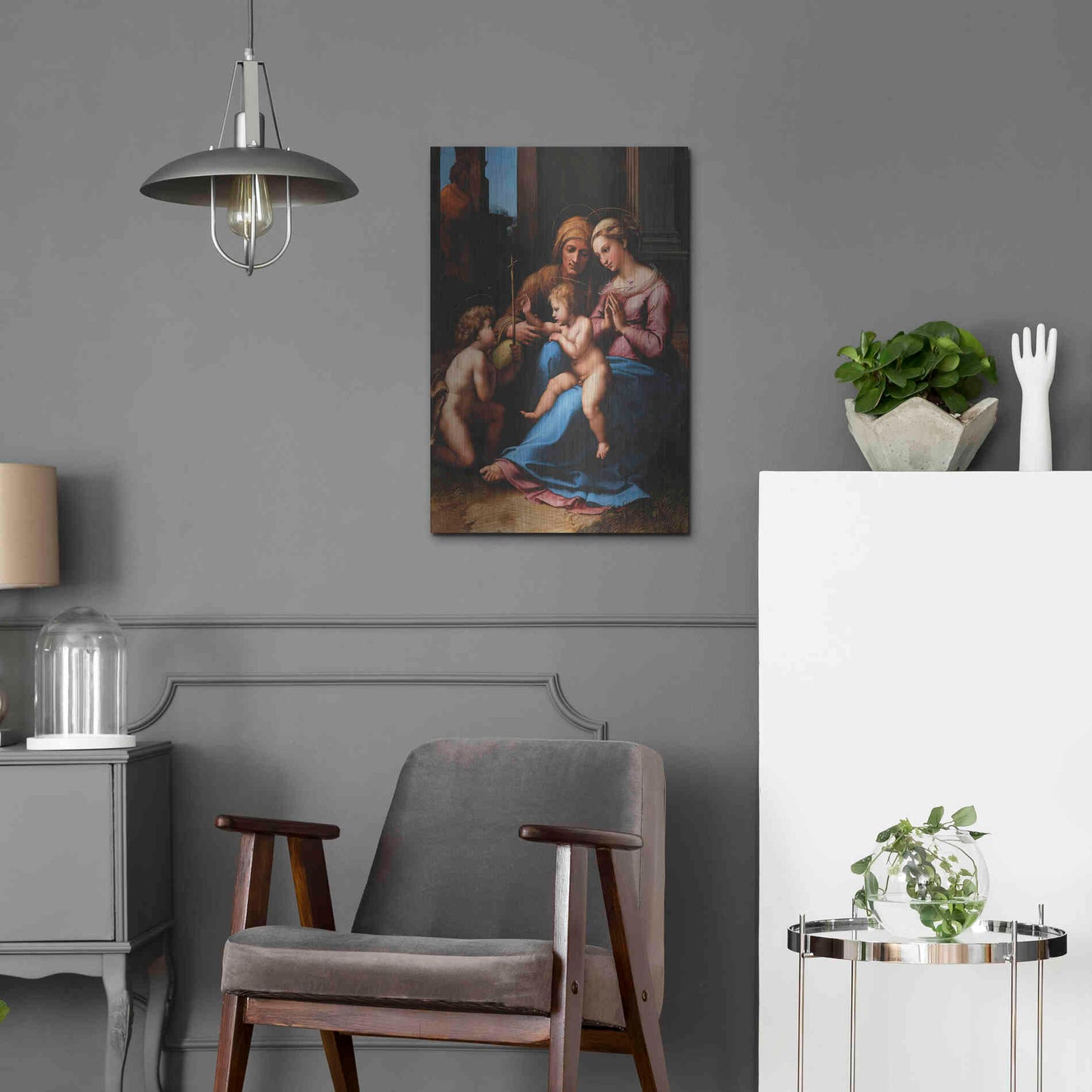 Luxe Metal Art 'Madonna of Divine Love' by Raphael, Metal Wall Art,16x24