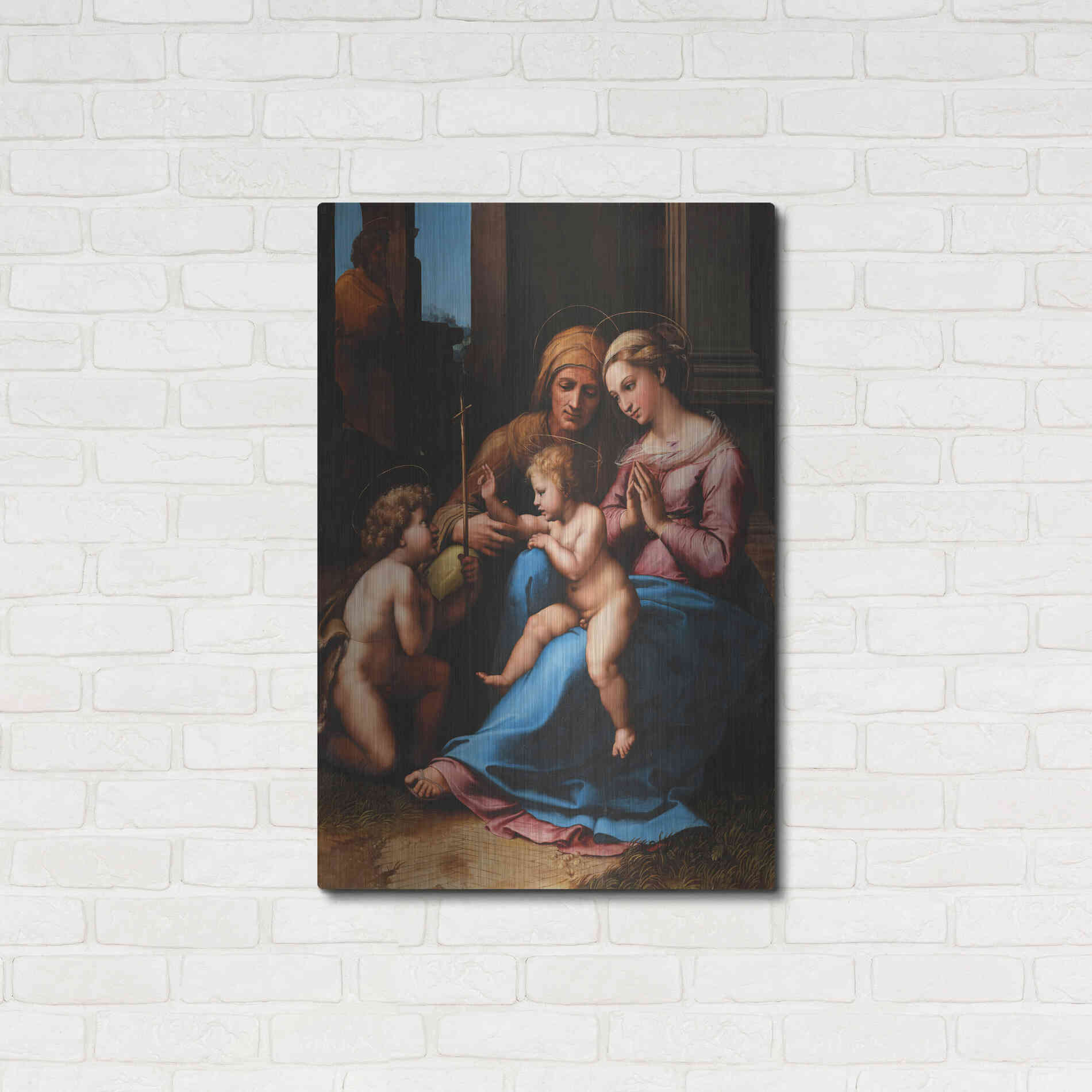 Luxe Metal Art 'Madonna of Divine Love' by Raphael, Metal Wall Art,24x36