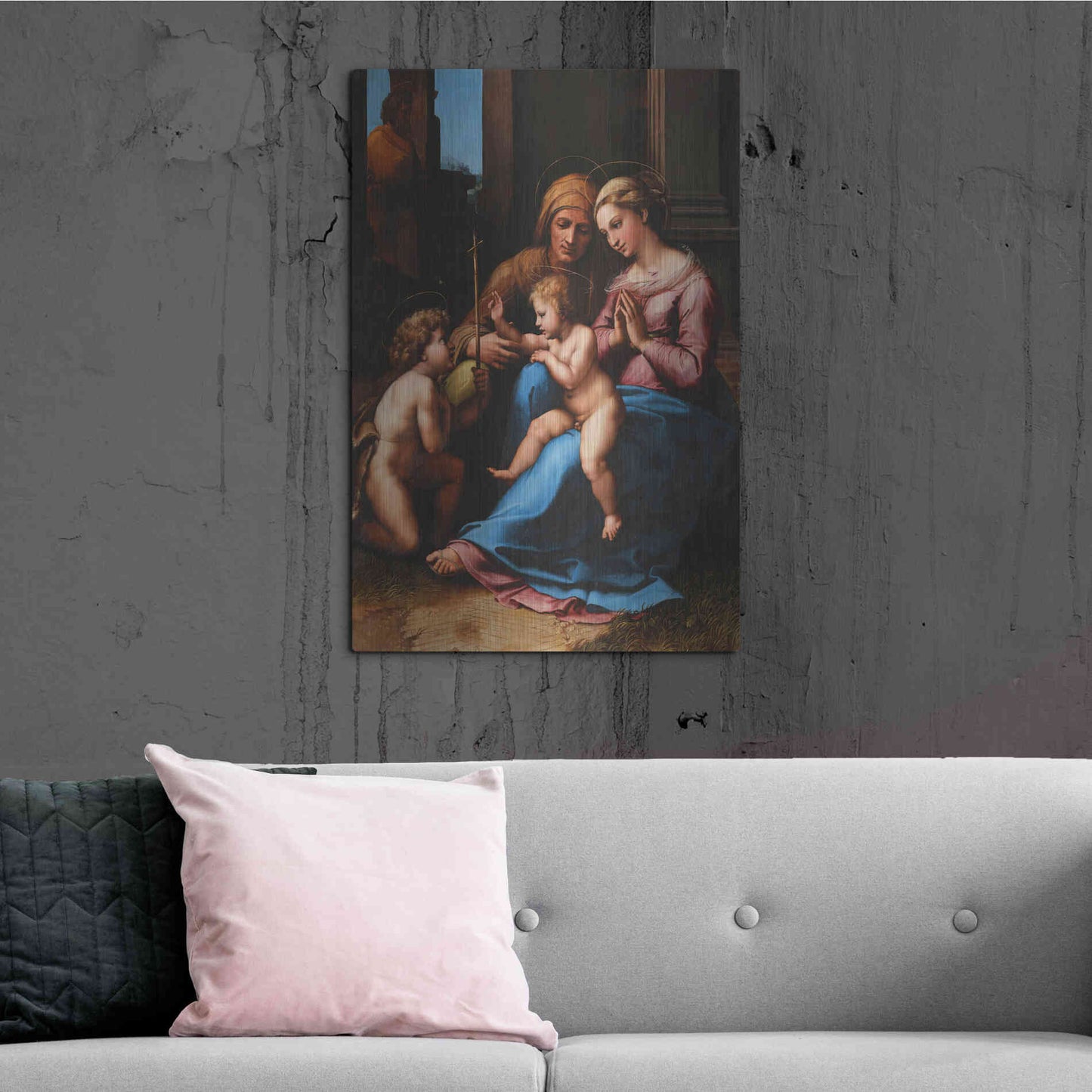 Luxe Metal Art 'Madonna of Divine Love' by Raphael, Metal Wall Art,24x36