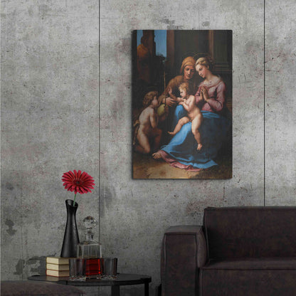 Luxe Metal Art 'Madonna of Divine Love' by Raphael, Metal Wall Art,24x36